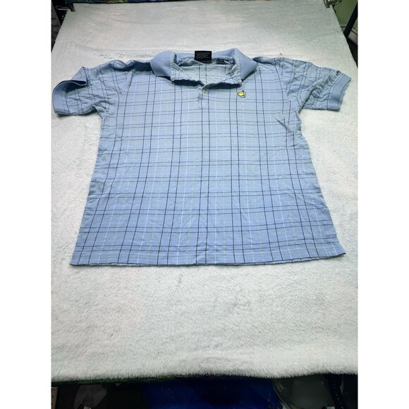 Masters Augusta National Golf Performance Polo Shirt Mens Large Blue Stripe Plai - Picture 1 of 13